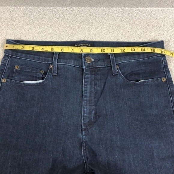 Banana Republic High Rise Skinny, Dark Wash, Raw Hem Jean - Picture 9 of 11